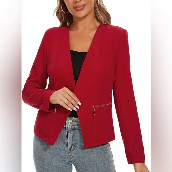 CARMEN Marc Valvo, Red Bussines Casual Jacket - Picture 6 of 10